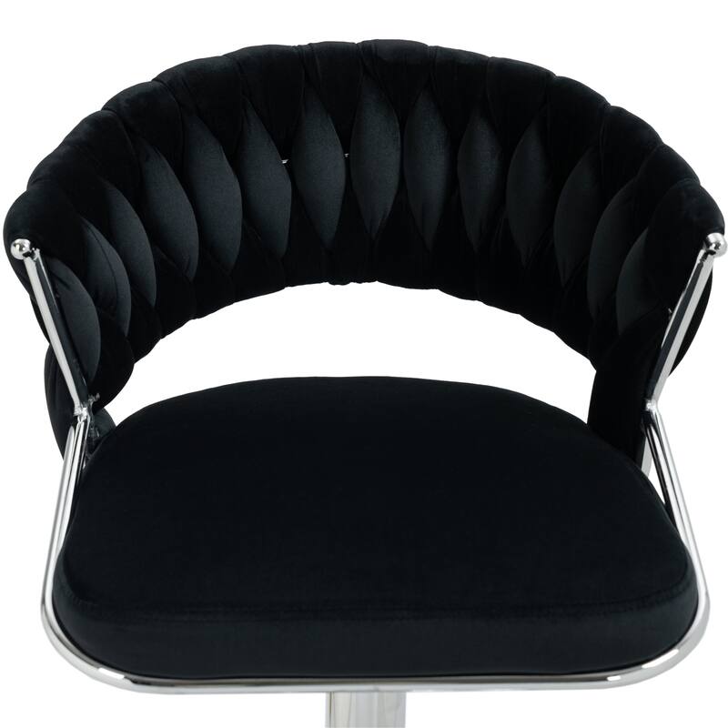 Set of 2 Bar Stool Adjustable Height with Swivel Seat