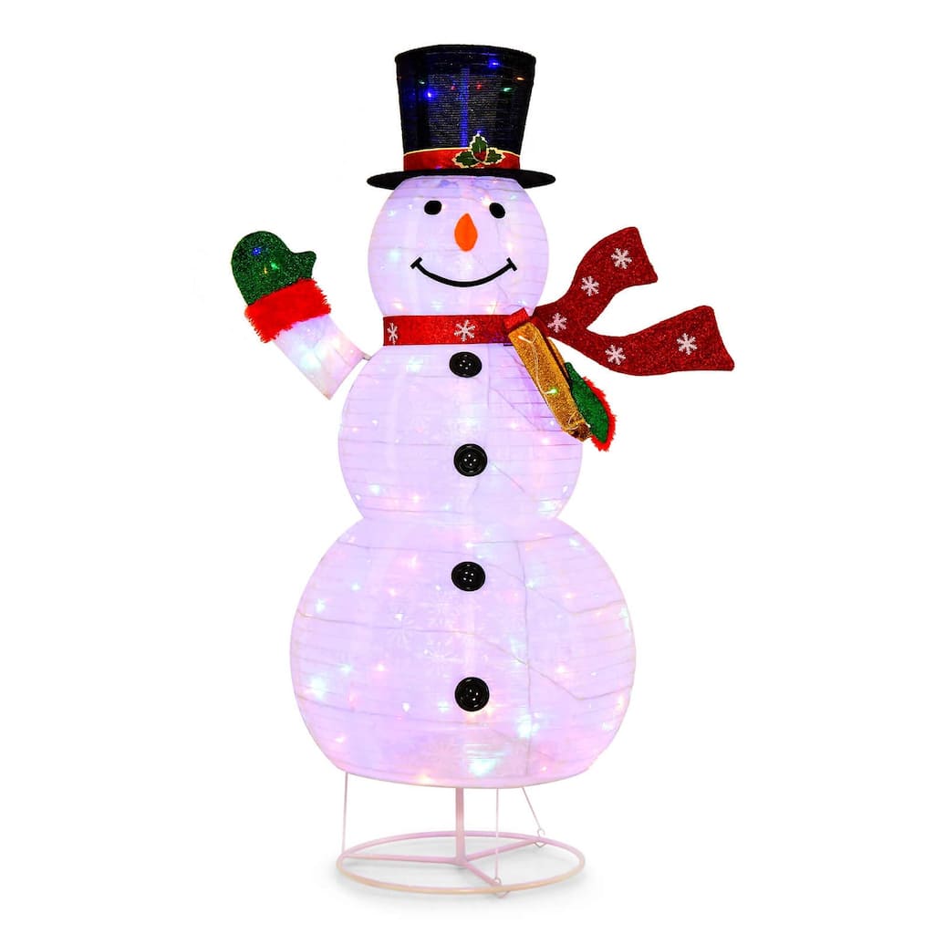 Costway 6 FT Pre-lit Christmas Snowman Xmas Decoration 8 Lighting - White - See Details