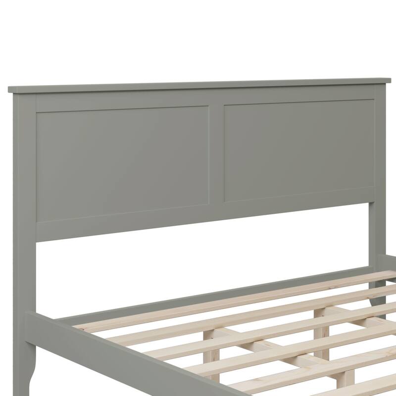 Queen Size Modern Solid Wood Platform Bed with Wear-Resistant Finish