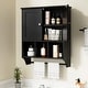 preview thumbnail 12 of 54, Futzca Bathroom Cabinet Wall Mounted, Storage Cabinet with Doors and Shelves Black - With Shelf