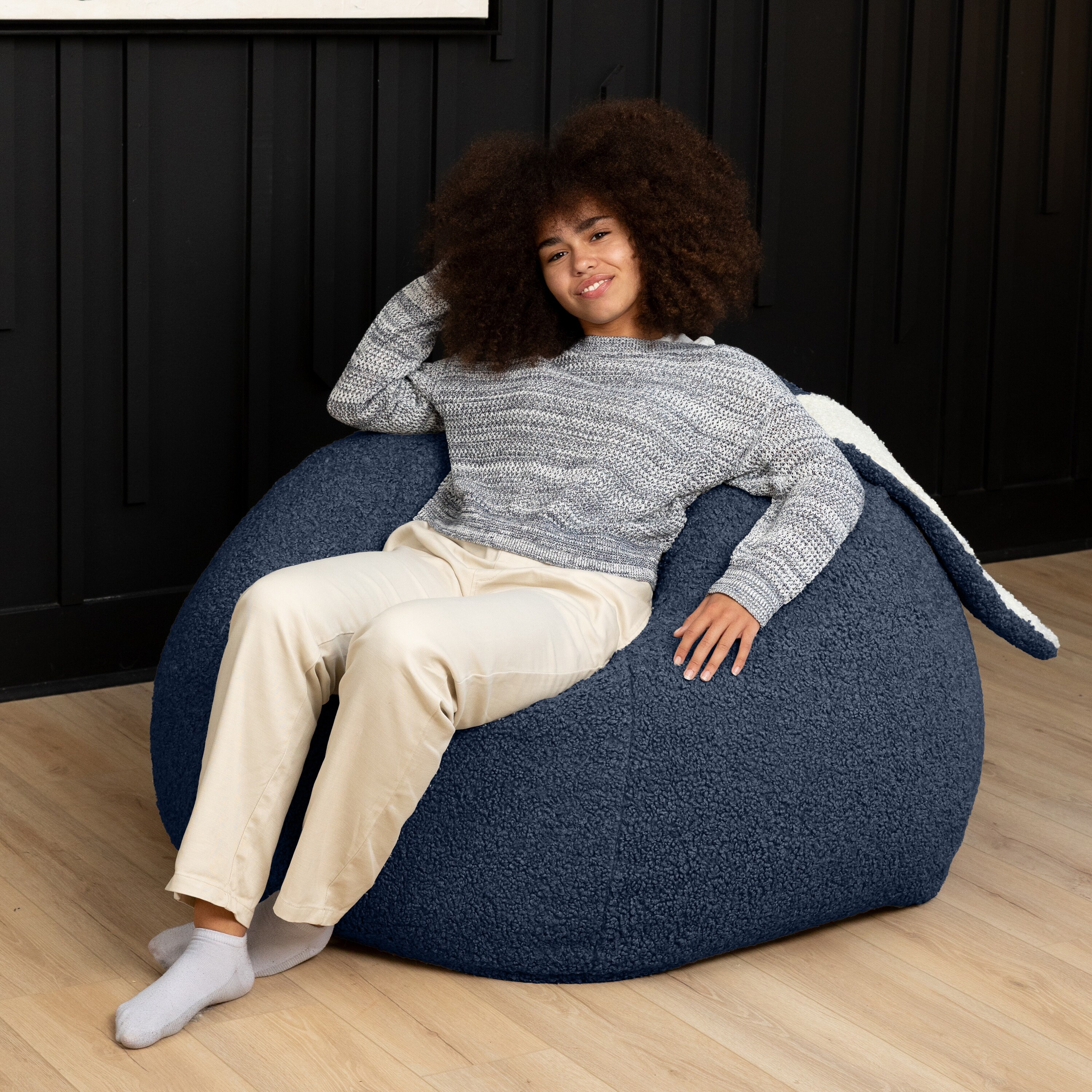 Raven-Symoné Home HopSeat Bunny - Oval Shaped Large Bean Bag Chair