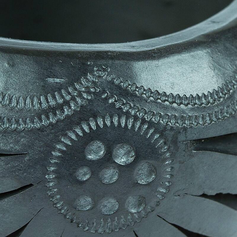 Novica Handmade Peacock Luxury Barro Negro Flower Pot