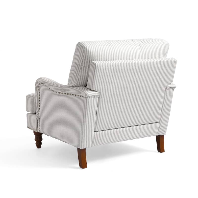 Set of 2 Mid Century Chenille Upholstered Accent Chairs
