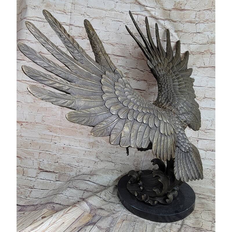 Bronze Metal Eagle Statue Sculpture Garden Yard Original Casting 26 Inches X 31 Inches