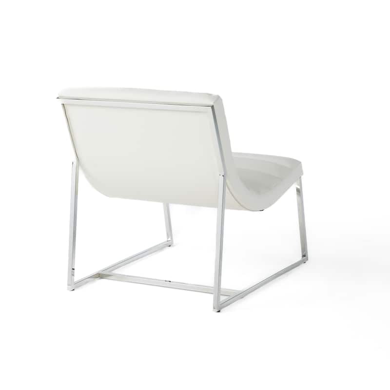 Parisian White Leather Sofa Chair by Christopher Knight Home