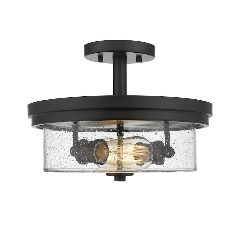 Bellevue Trigvey 2 Light 13" Wide Semi-Flush Drum Ceiling Fixture