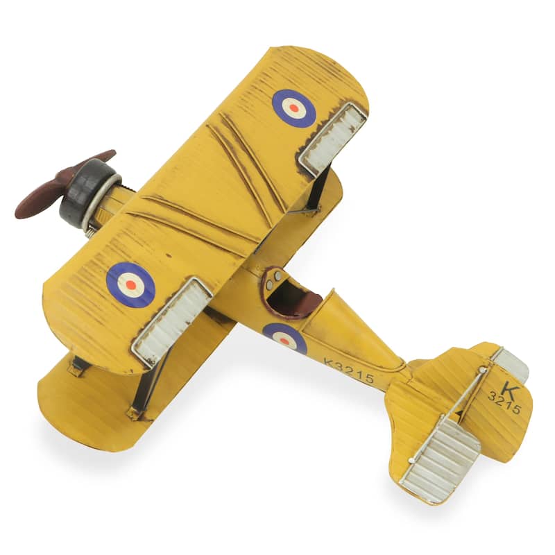 Multicolor Metal British Bi-Plane Model