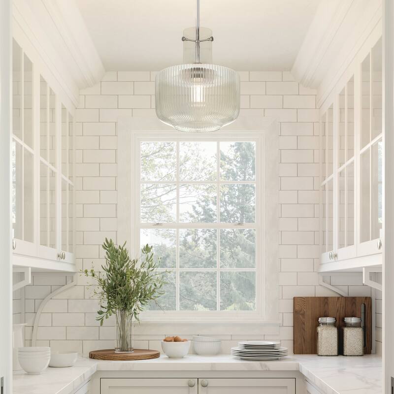 Nyla 1-light Pendant w/ Clear Fluted Glass