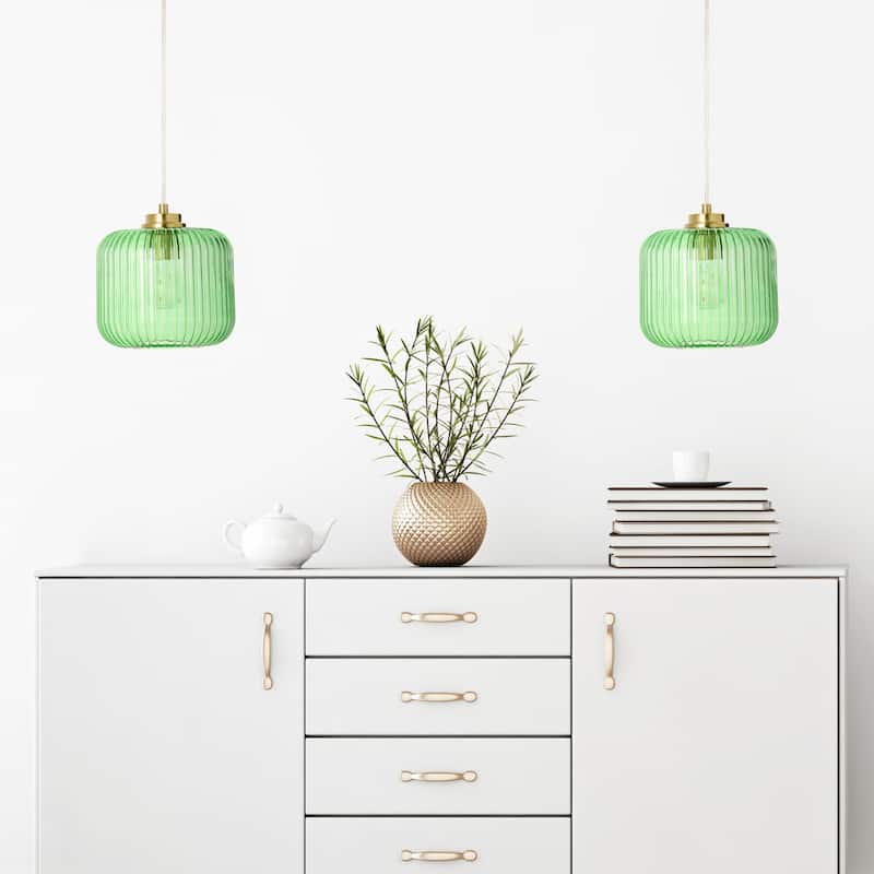 Digby River of Goods Glass and Metal Globe Shade Pendant Light