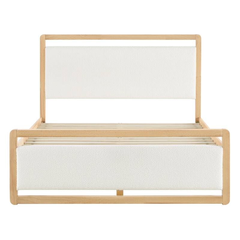 Modern Upholstered Platform Bed Frame with USB & Type-C Charging