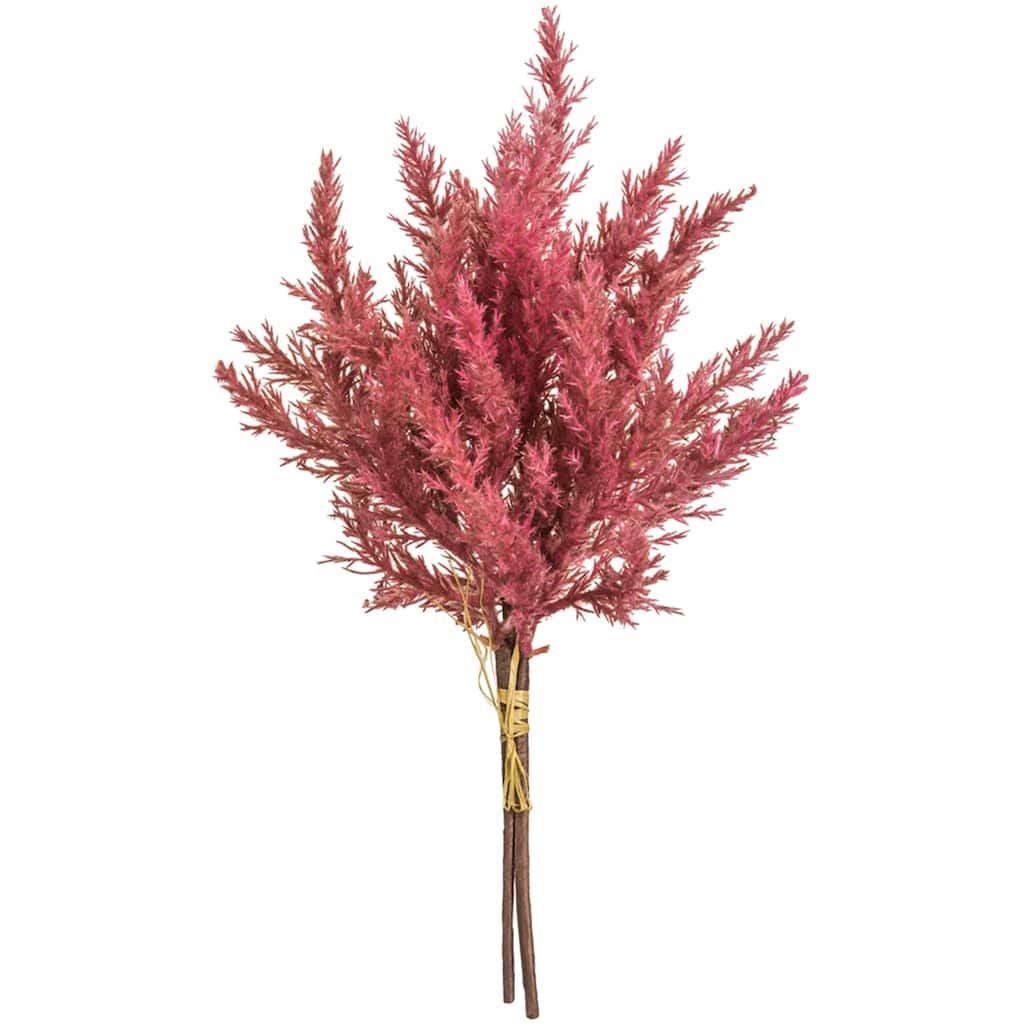 14" Rose Red Artificial Pampas Grass Bundle