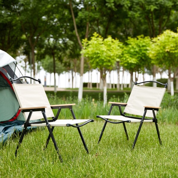 2 piece Folding Outdoor Chair for Indoor Outdoor Camping Picnics Beach Backyard BBQ Party Patio Beige Bed Bath Beyond 39940117