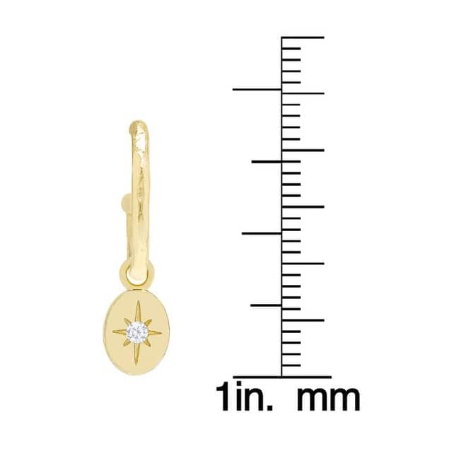 Victoria Townsend 14kt. Gold over Sterling Silver Lab Created White Sapphire Hoop Earrings.