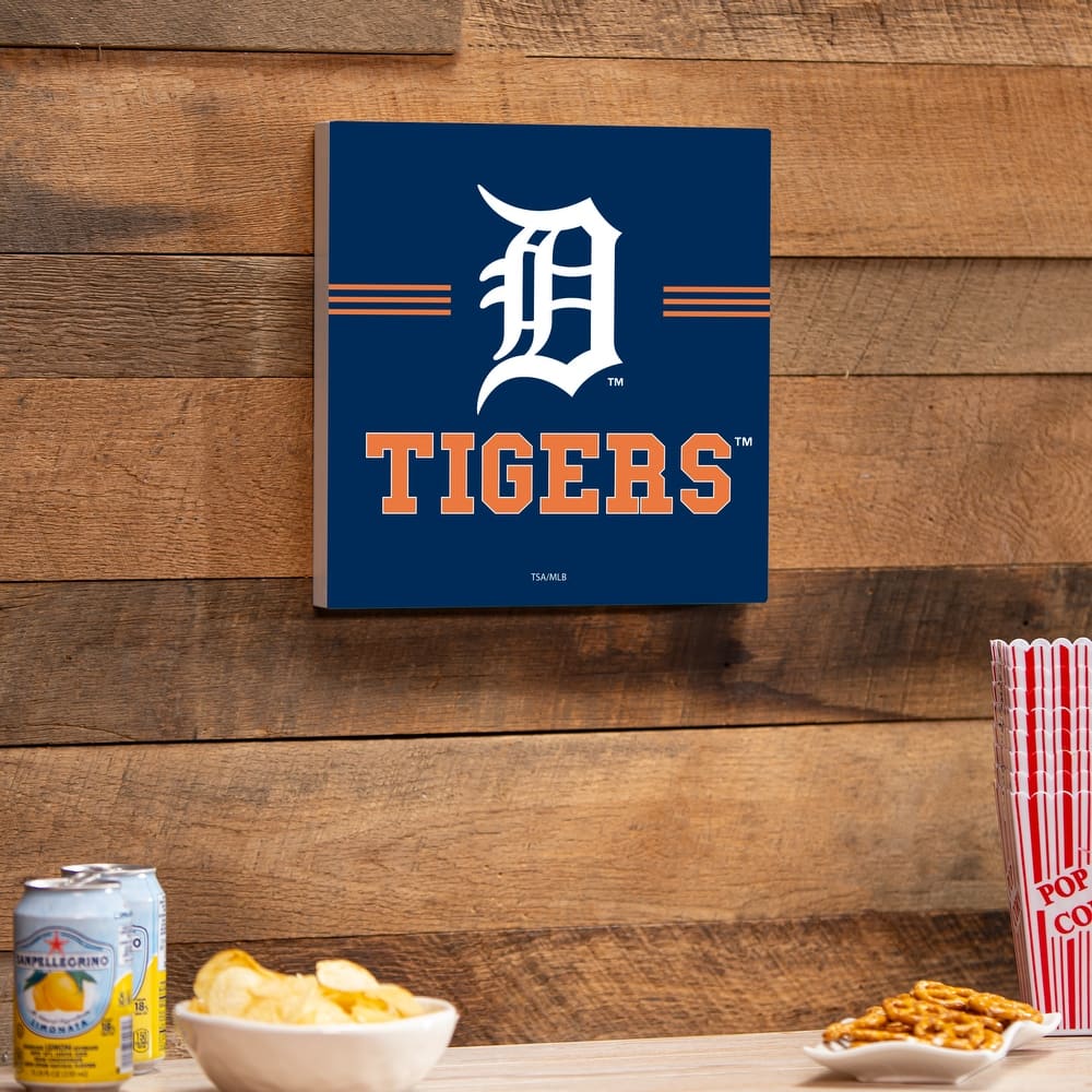 Detroit Tigers Wooden Door Decor Wall Sign - Multi-Color