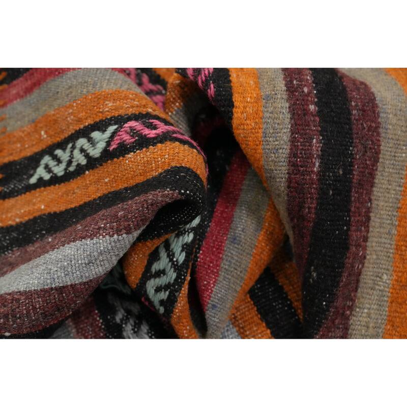 Hand Woven Oriental 100% Wool Carpet Southwestern Tribal Multi-Colored Kilim Area Rug - 9' 9'' X 6' 4''