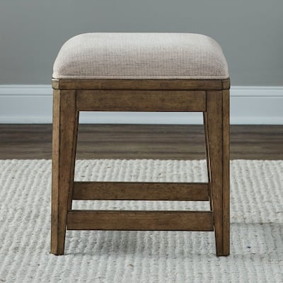 Liberty Furniture Carolina Park Upholstered Console Stool - Width 17" x Depth 17" x Height 19"