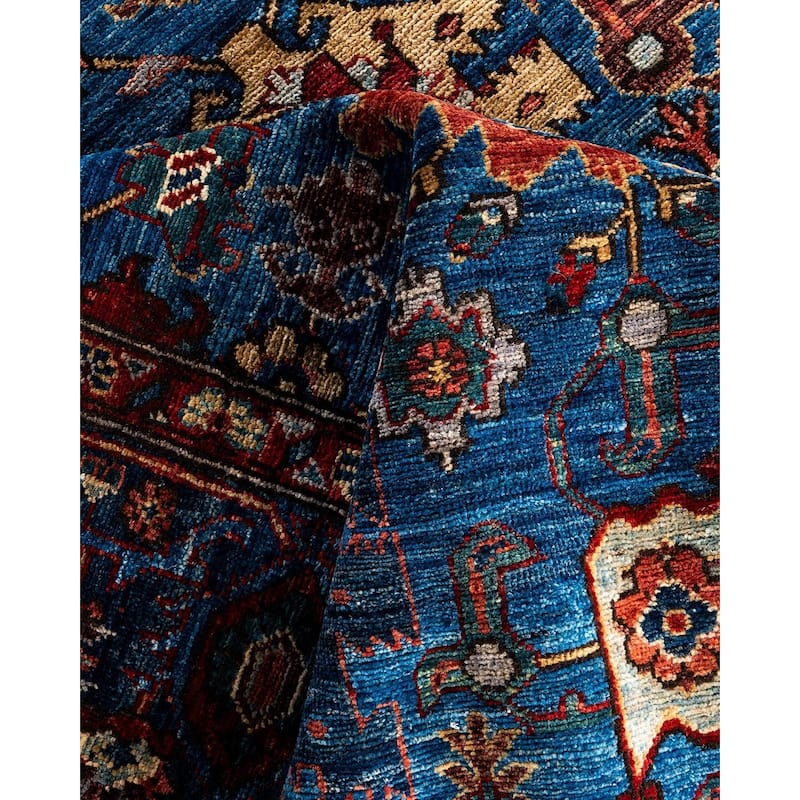 Serapi One-of-a-Kind Hand-Knotted Area Rug - Light Blue, 5' 11" x 9' 0" - 5' 11" x 9' 0"