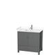 Option Dark Gray, White Cultured Marble Top, Chrome Trim