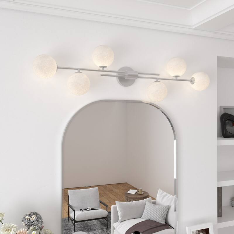Acroma 6 - Light Modern/Contemporary Vanity Light - 6-light - Brushed Nickel