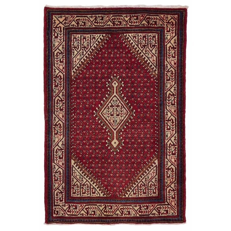 ECARPETGALLERY Hand-knotted Andelz Red Wool Rug - 3'5 x 5'1