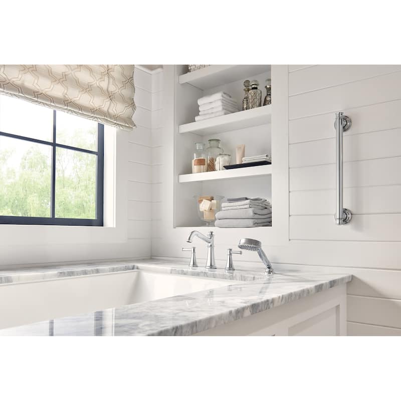 Moen Belfield Deck Mounted Roman Tub Filler Trim with Metal Lever