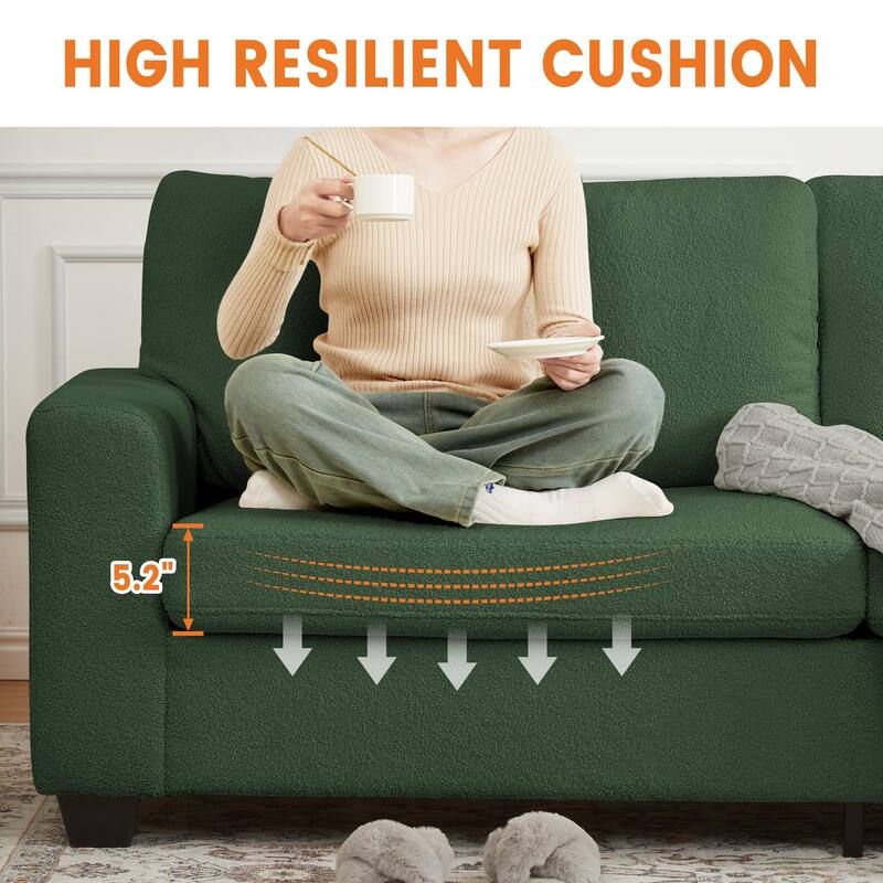 83" Modern Sofa, 3 Seater Deep Seat Couch with Wide Armrest, Removable Washable Cushion Cover, Cozy Sofa