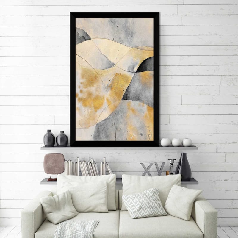 "Grey and Gold Fantasy I (Vertical)" Print on Acrylic
