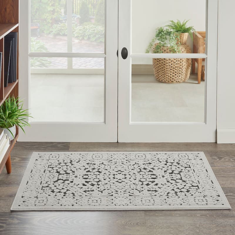 Nourison Calobra Transitional Persian Floral Indoor Outdoor Area Rug