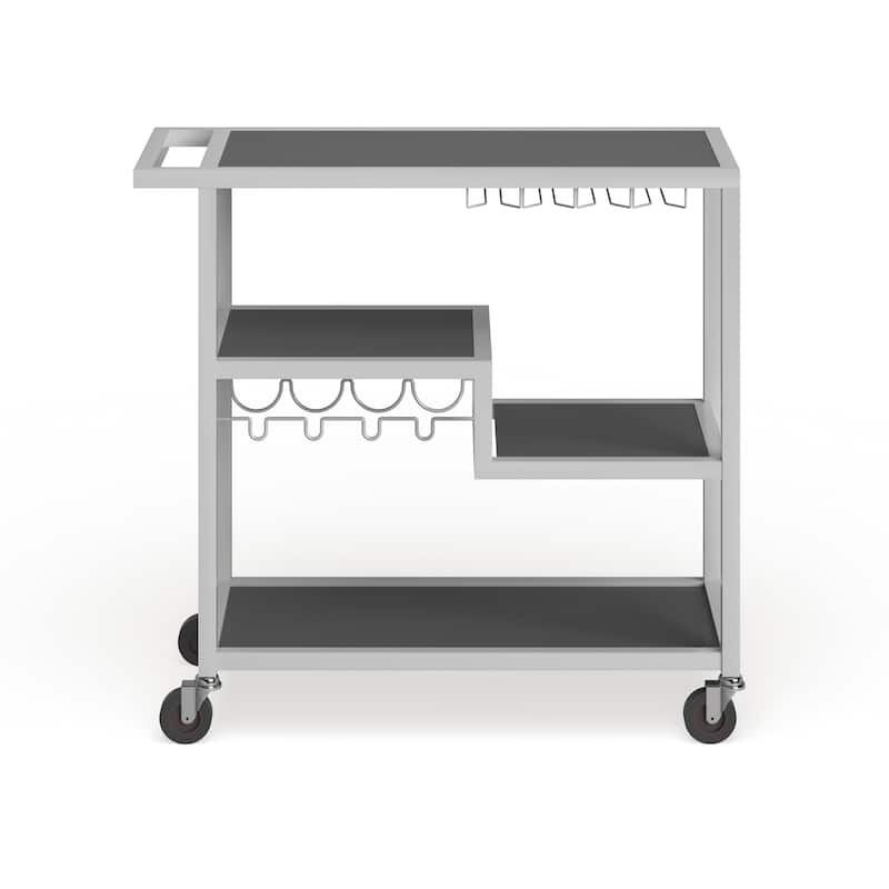 SEI Furniture Glenn White Metal Bar Cart