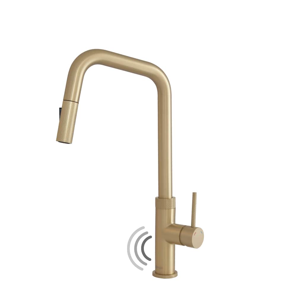Single Handle Brushed Gold Pull Down Touchless Kitchen Faucet