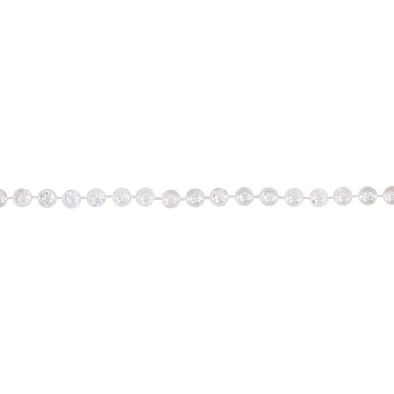100' x 0.25" Clear Iridescent Beaded Artificial Christmas Garland Unlit