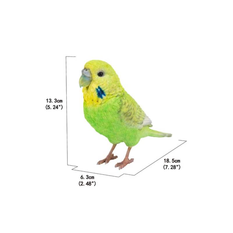 Budgerigar with Iron Foot Outdoor Garden Statue - 7.25"