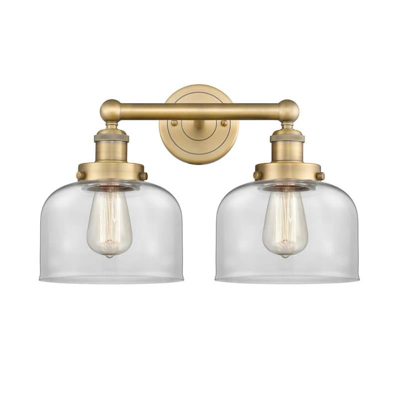 Innovations Lighting 616-2W-10-16-L Bell Vanity Bell 2 Light 16" Wide - Brushed Brass / Clear