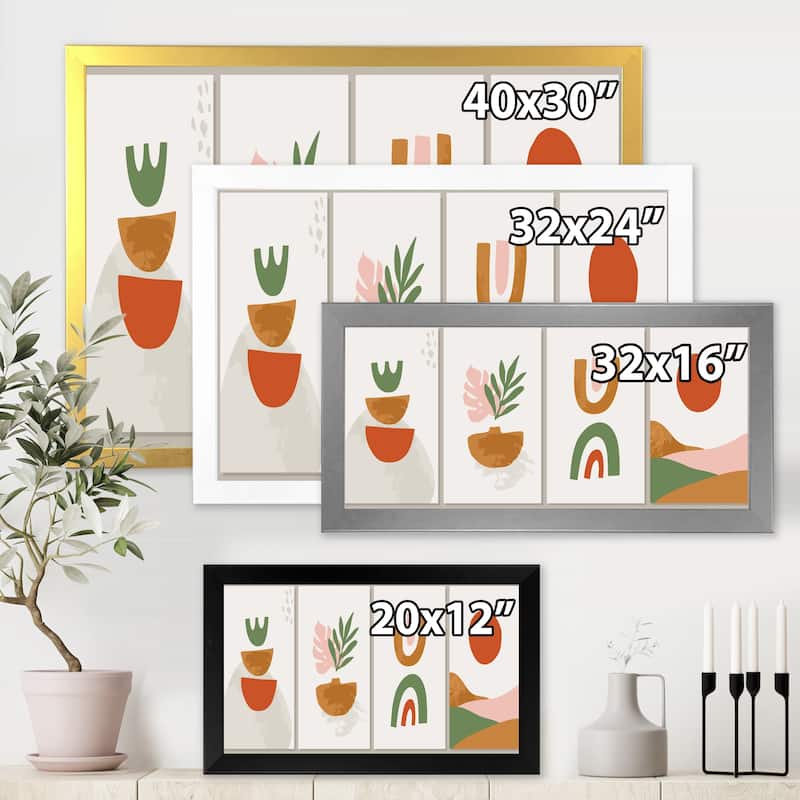 Designart "Minimalistic Compostion of Organic Shapes VI" Modern Framed Art Print