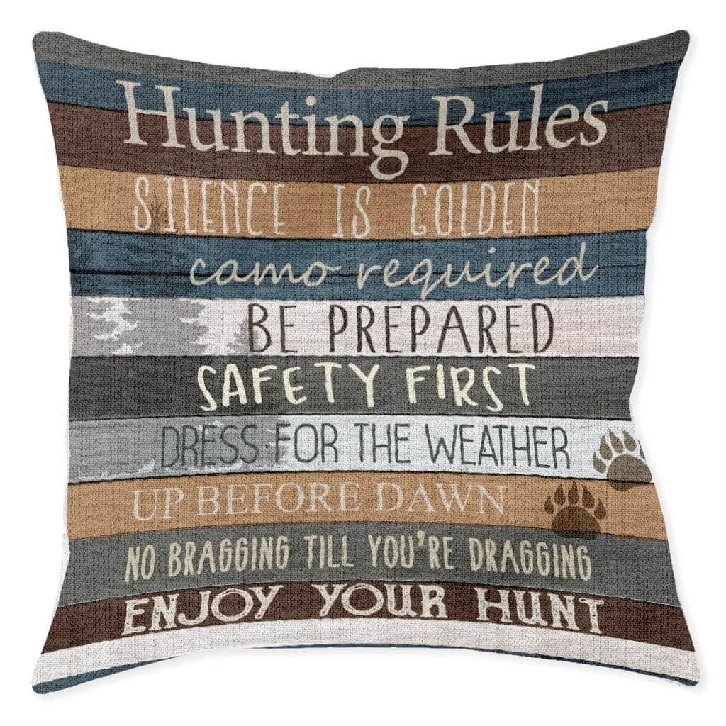 Laural Home Hunting Rules 17" x 18" Woven Decorative Pillow