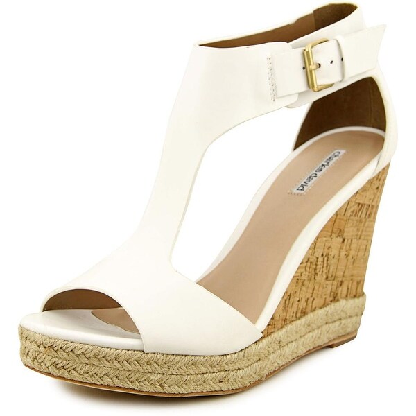 Charles David Olivia Open Toe Leather Wedge Heel