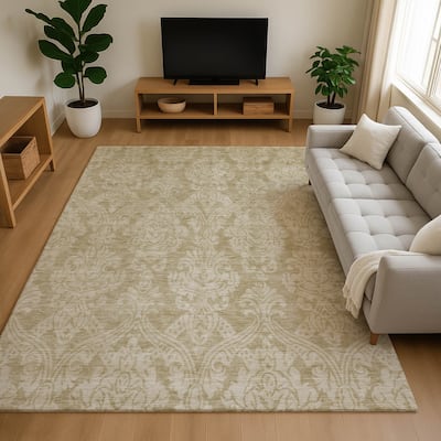Premium Washable Super Soft Traditional Damask Mayfield Rug