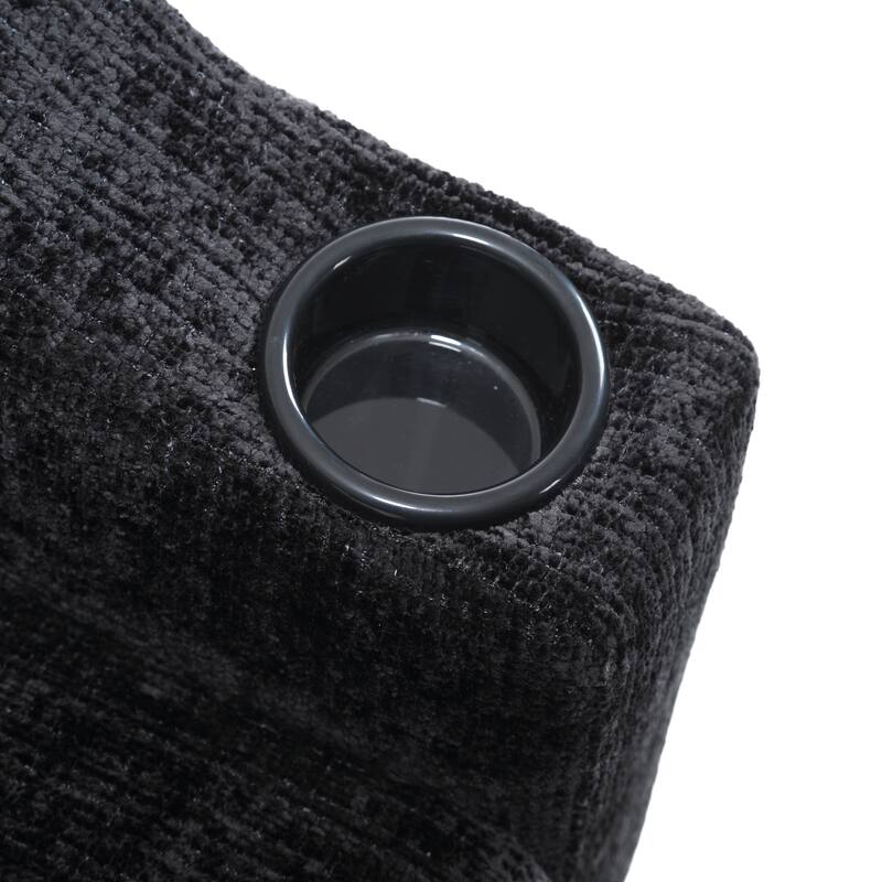 Modular Sectional Sofa with Storage Ottoman, Comfy Chenille Fabric Sofa, 3-Seater Sofa with Side Pockets & 2 Cup Holders