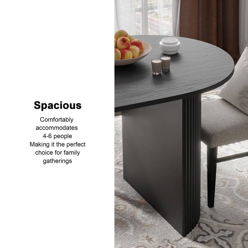 67" Nordic Style Oval Dining Table - for 6 People
