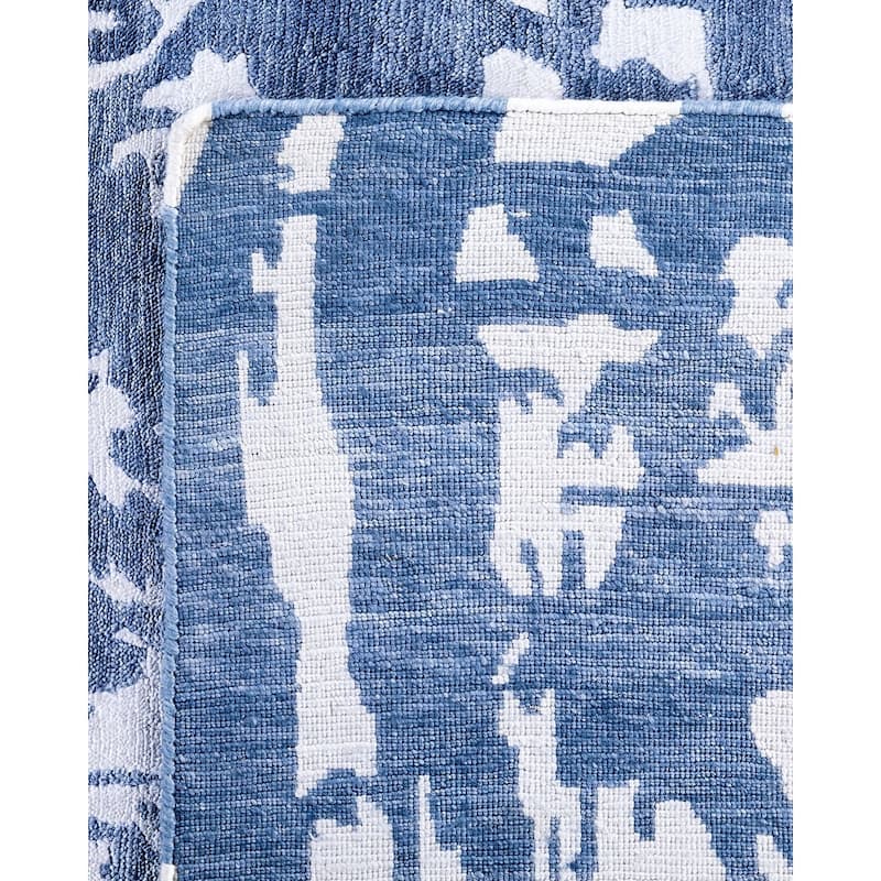 Modern One-of-a-Kind Hand-Knotted Area Rug, Blue - 9' 2" x 12' 0"