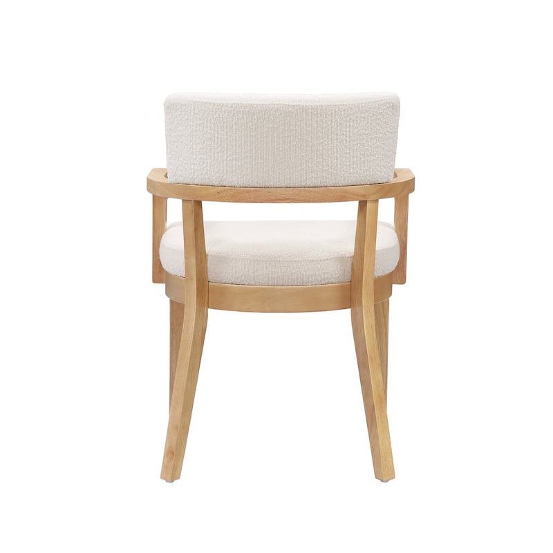Christopher Knight Home - Mid-Century Modern Boucle Upholstered Dining Chair Set with Wood Frame - Set of 2