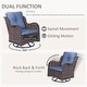 preview thumbnail 55 of 78, High Back Brown Wicker Outdoor Patio Conversation Sets with Swivel Chairs