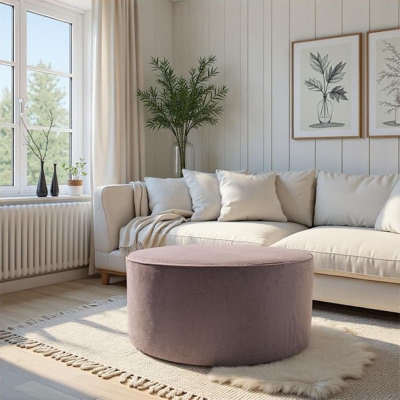 Universal 36" Round Ottoman Qivuit Gray