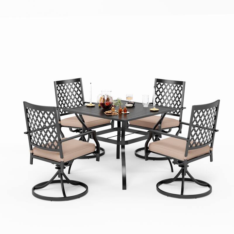 Viewmont 5-piece Outdoor Dining Set by Havenside Home - Small Lattice Weave