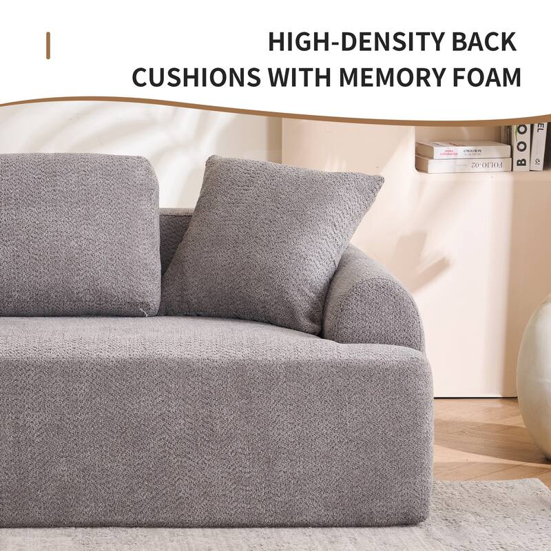 103.15" Fabric Classic 4-Seater Sofa with 4 Pillows