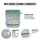 preview thumbnail 13 of 17, 8" Striped Ceramic Flowerpot Windowsill Modern Garden Planter with Drainage Hole (Set of 2) - 7.48 in.W x 7.48 in.D x 8.07 in.H