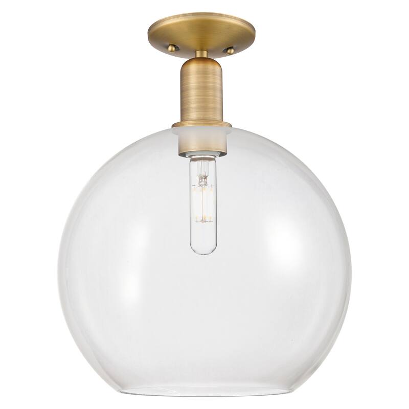 Innovations Lighting Endless Possibilities Arcadia - Athens - 1 Light 12" Semi-Flush Mount - Clear/Brushed Brass