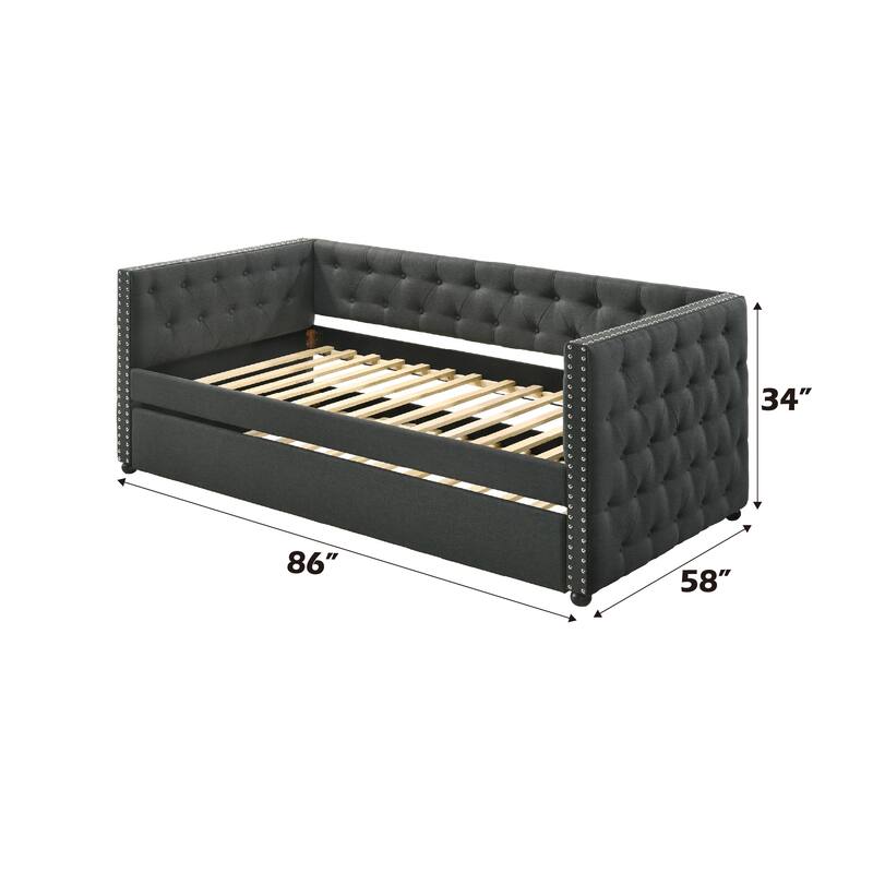 Romona Gray Fabric Daybed W/Trundle (Full)