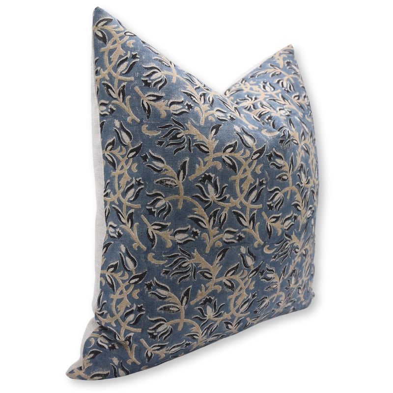 Linen Handmade Block print pillow Cover- Kamal Dutta