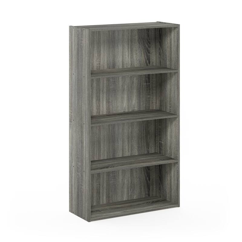 41.7 in. Tall French Oak Grey Wood 4-Shelf Bookcase